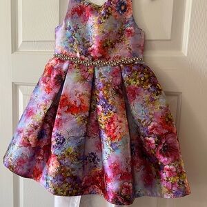 Rare Editions Vibrant Floral Kids Dress